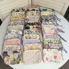 Small Square Cosmetic Bag Flower Makeup Bags New Earphones Lipstick Bag  Women