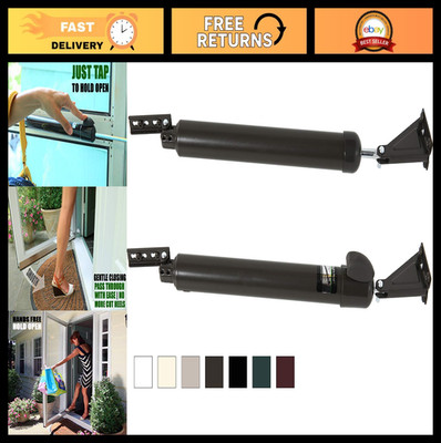 Heavy-Duty Dual Door Closer System - Smooth Closing, Touch-Button Hold Open, Bro