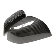 Real Dry Carbon Fiber Door Side Mirror Cover Cap Add On For Tesla Model S 2021+