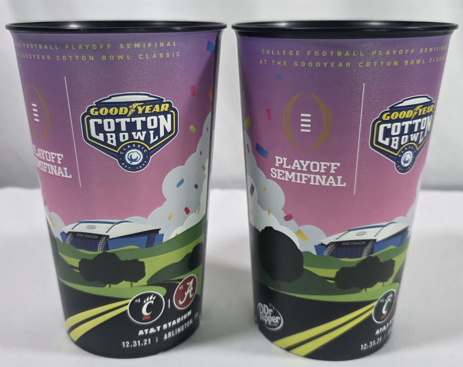 Goodyear Cotton Bowl Stadium Alabama Crimson Tide souvenir tumbler set of 2