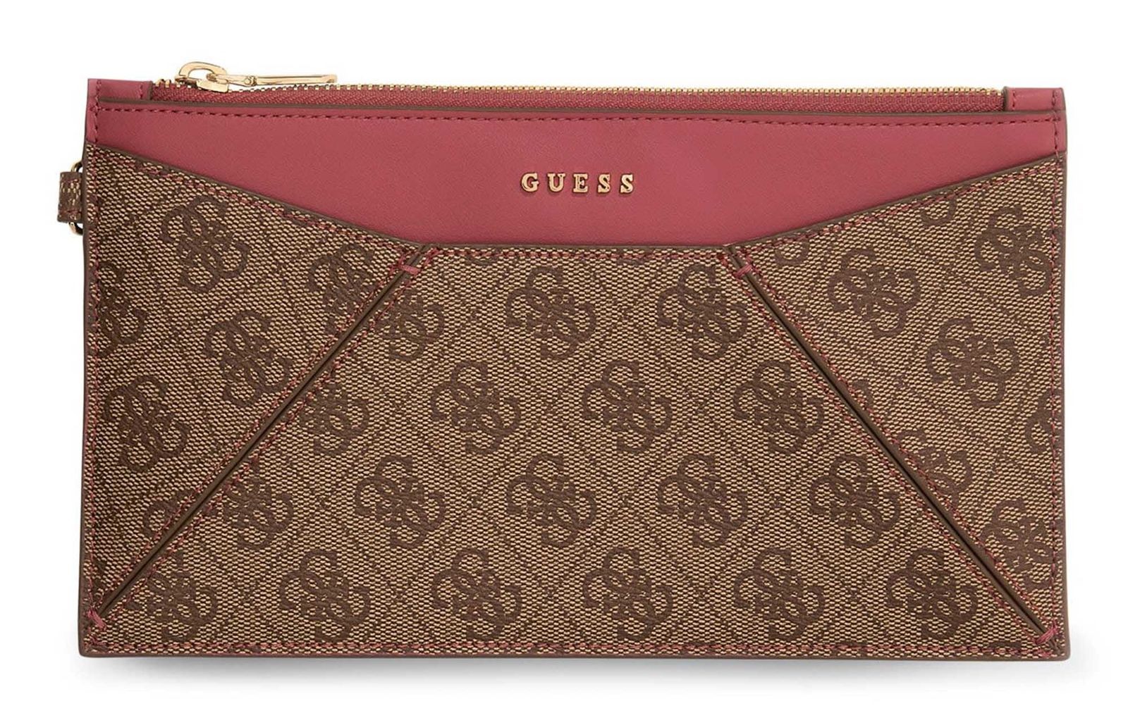 GUESS wristlet Zip Flat Pouch Rose Multi
