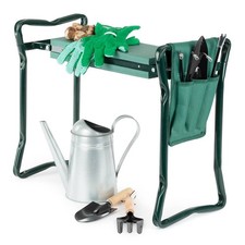 LIVIVO Garden Bench Kneeler Seat Foldable Gardening Stool with Tool Bag
