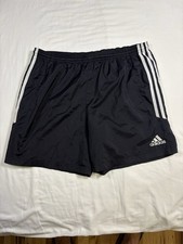 VTG 2002 Adidas Nylon Soccer Shorts Men M Black 3 Stripe Retro 164883 Climalite