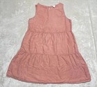 C & C California Linen Dress Women's Medium Pink Sleeveless Tiered Langenlook
