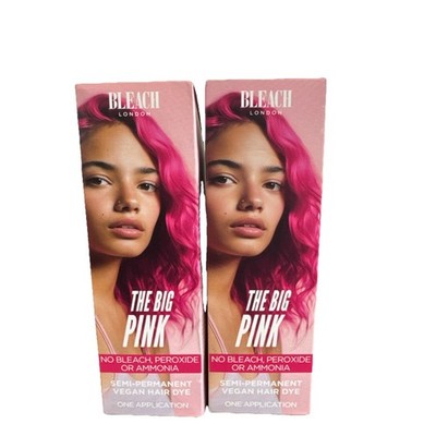 2 PACK Bleach London THE BIG PINK SEMI permanent COLOR