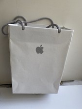 Apple Store Logo White Paper Empty Shopping Gift Bag Size: 6"W x 8 3/4"H x 3"D