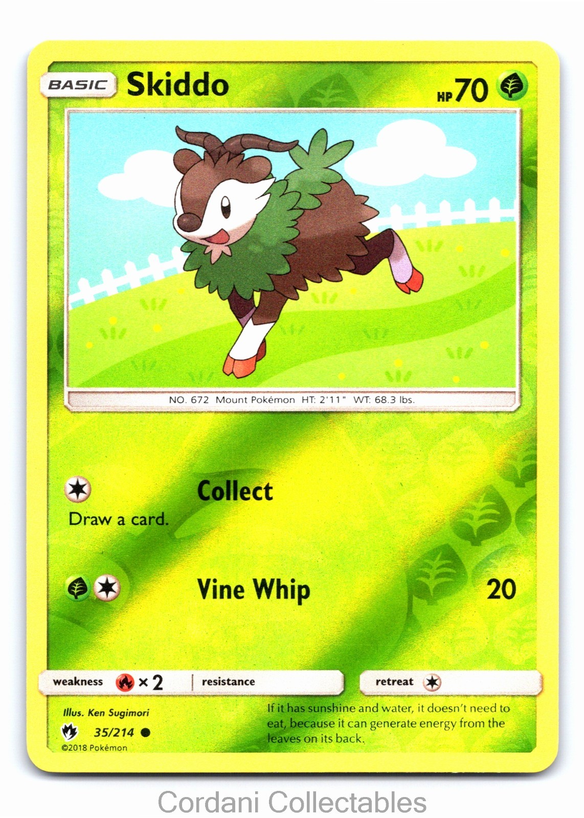 Skiddo 35/214 - Lost Thunder - Reverse Holo - Pokemon Card