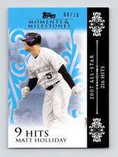 MATT HOLLIDAY 2008 Topps Moments & Milestones #125-210 Blue #'d 01/10 - ROCKIES