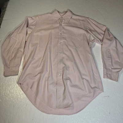 "Brooks Brothers Pink Candy Stripe c1980s Long Sleeve Shirt" Sz 15.5/2 USA - Image 1 of 4