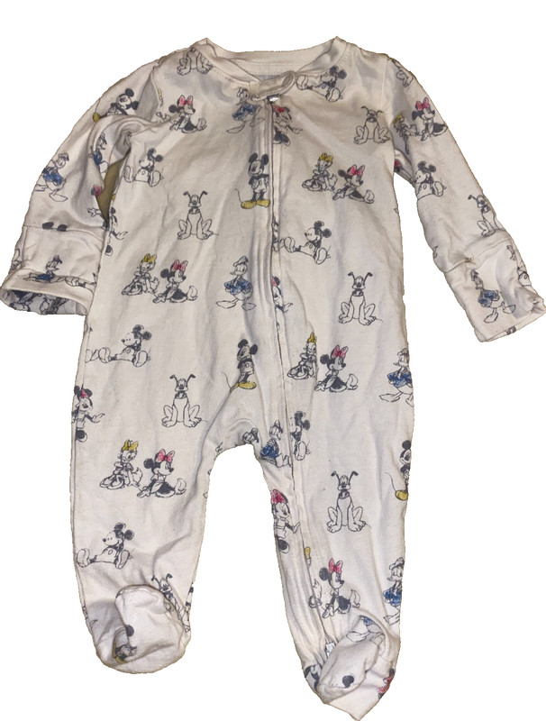 JC !WOW! BABY GAP 0-3M Disney Mickey Mouse Cotton Footed Sleeper Outfit