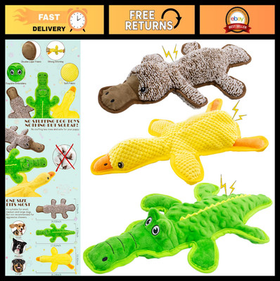 Durable No Stuffing Dog Squeak Toys - 3 Pack Chew Toys for All Breeds - Interact