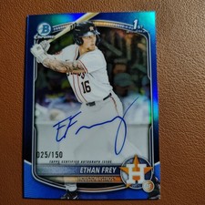 2025 Bowman Draft Ethan Frey Chrome Auto Blue Refractor 1st #/150 Astros