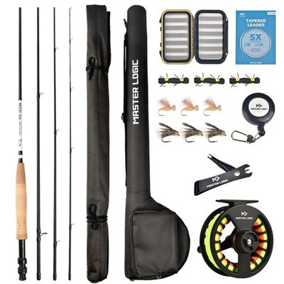 Fly Fishing Rod and Reel Combo Starter Kit, Graphite Fly Rod with Cork Handle...