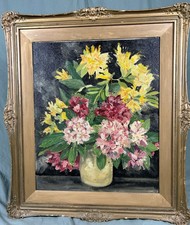 Large Floral Oil Painting Azaleas