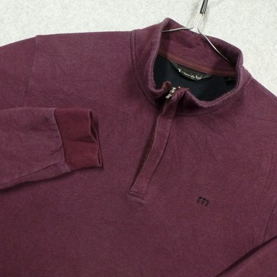 Travis Mathew 1/4 Zip Mens Large purple Sweatshirt Jersey High Neck Golf