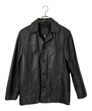 J.CREW Leather car coat Size: S Men Black