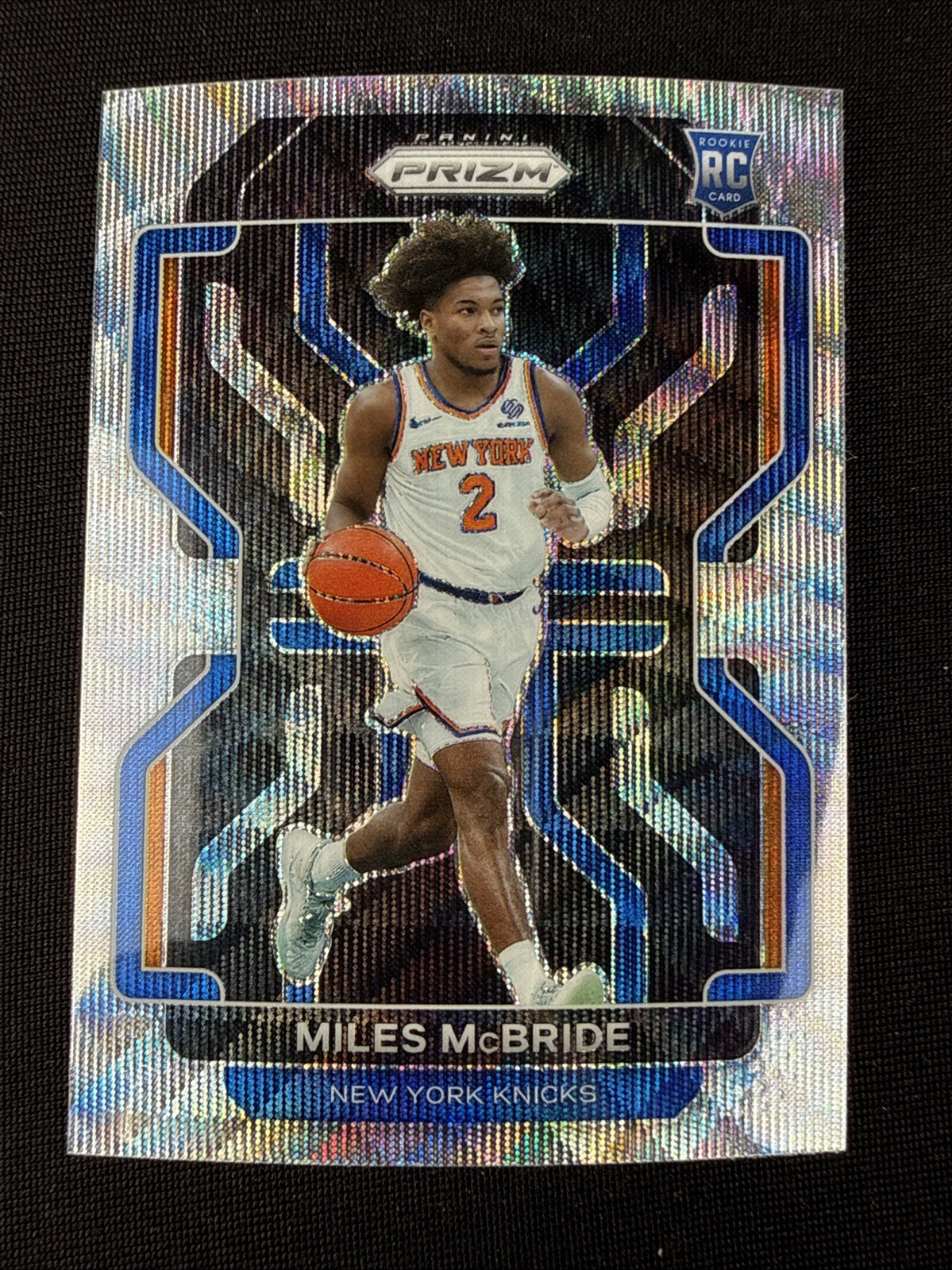 Miles McBride Rookie Card RC 2021-22 Prizm Premium Set Silver Wave Prizm #283