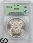 1883-O Morgan Silver Dollar Coin, PCGS MS-65 ** Old Green Label!