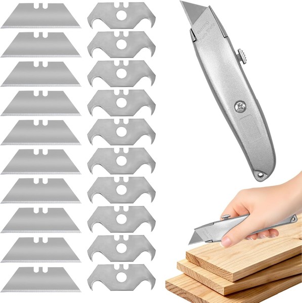 Teppichmesser Set 21Tlg Aluminium Cuttermesser Mit 20 Ersatzklingen-image