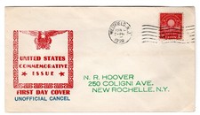 #654 Electric Light Edison 1929 FDC - Sanders Unofficial u/o Westfield NJ