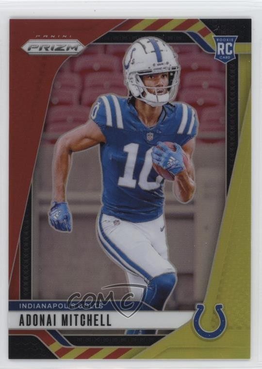 2024 Panini Prizm Rookies Red & Yellow Prizm 42/44 Adonai Mitchell #303 14cm