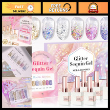 6 Color Glitter Gel Polish Set - Shimmer Refl...