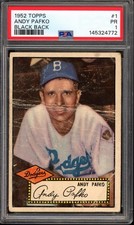 1952 Topps #1 Andy Pafko (Black Back) PSA 1 Vintage Dodgers Baseball Card (4772)