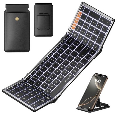 ProtoArc Backlit Foldable Keyboard, XK01 Plus Folding Portable Bluetooth Keyb...