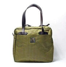 Filson Tin Cloth Tote Bag w Zipper Leather Flyway Green Waxed Cotton Canvas New