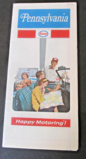 VTG 1972 Pennsylvania Map 23x34" Happy Motoring! Station Attendant Esso Ad