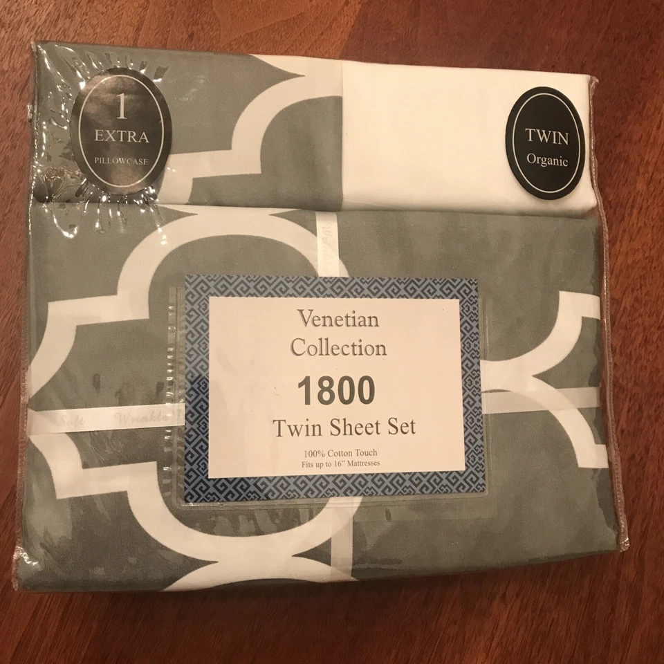 Colección Veneciana 100% Algodón Tacto 1800 Lujoso Orgánico JUEGO DE SÁBANAS TAMAÑO DOBLE Foto 4 de 4