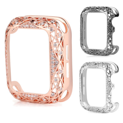 Metal + Crystal Frame Case for Apple Watch 11 10 9 8 7 6 5 4 SE 41/44/45/42/46mm