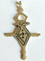 ANCIENT SILVER COLOR DECORATED CROSS AMULET PENDANT WEARABLE