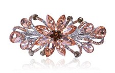 Flower Luxury Jewelry Design Hairpin Rhinestone Hair Barrette Clip,Also Orange