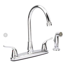 Plumb Works Double Handle Hi-Arc Kitchen Faucet Chrome Finish