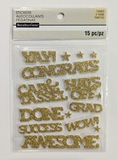 Gold Glitter Graduation Words Scrapbooking Stickers By Recollections
