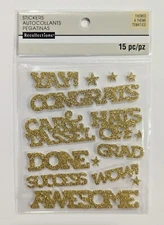 Gold Glitter Graduation Words Scrapbooking Stickers By Recollections