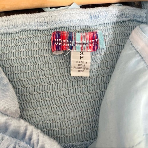 Urban Outfitters UO Peggy Velvet Puff Sleeve Bustier Top Blue Small - Picture 6 of 7