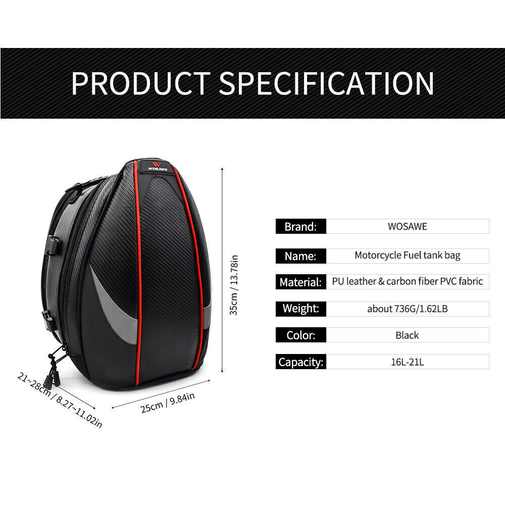 Motorcycle Tail Bags Helmet Bag Rear Seat Bag Back Waterproof Luggage eBay