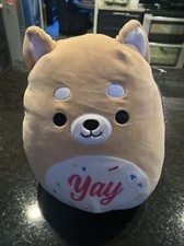 Squishmallows 12" Dog Plush Angie the Shiba Inu "yay" Celebration - Fast Ship