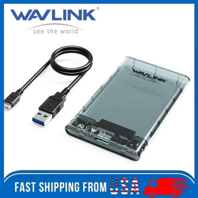 Wavlink 2.5'' SATA USB Laptop Hard Drive Case External HDD SSD Enclosure 5Gbps