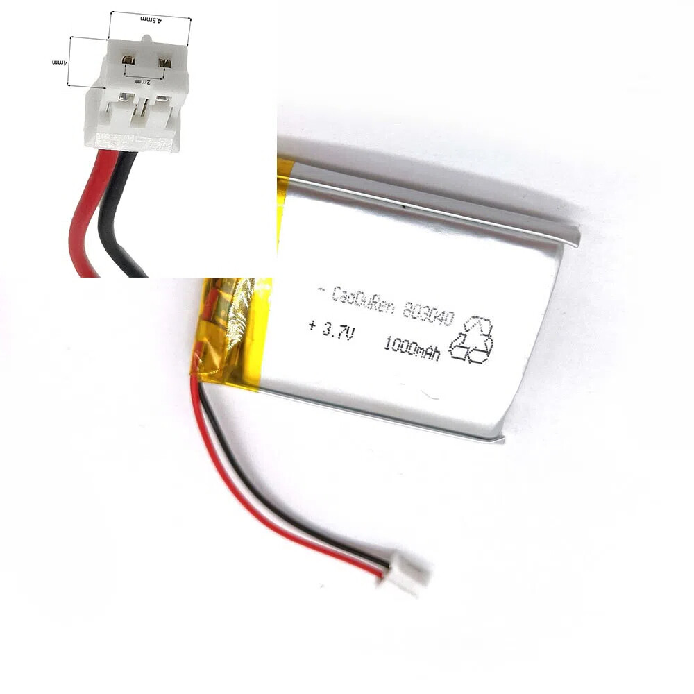 100Pcs 3.7V 1000Mah 803040 Li-Polymer Li Battery Jst-Ph 2Pin 2.0