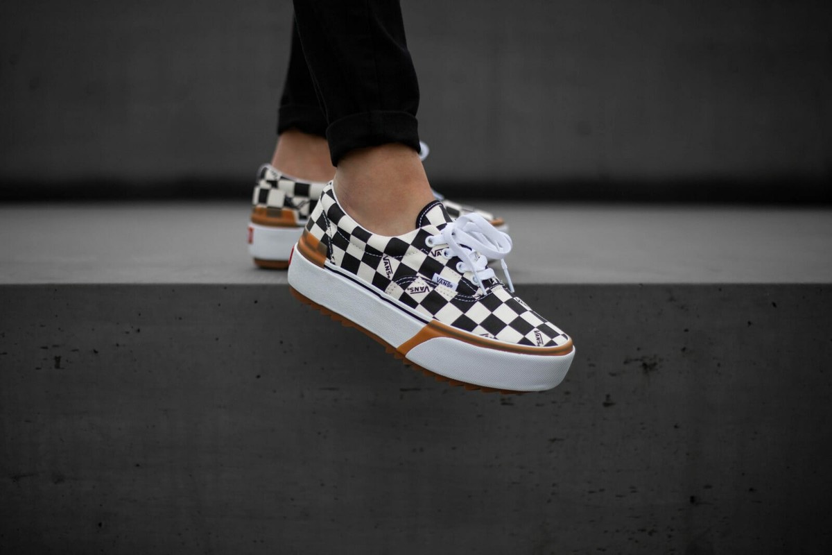 checkered stacked vans