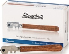Glasschneider für Glasdicken von 3 - 6 mm flaches Holzheft SILBERSCHNITT