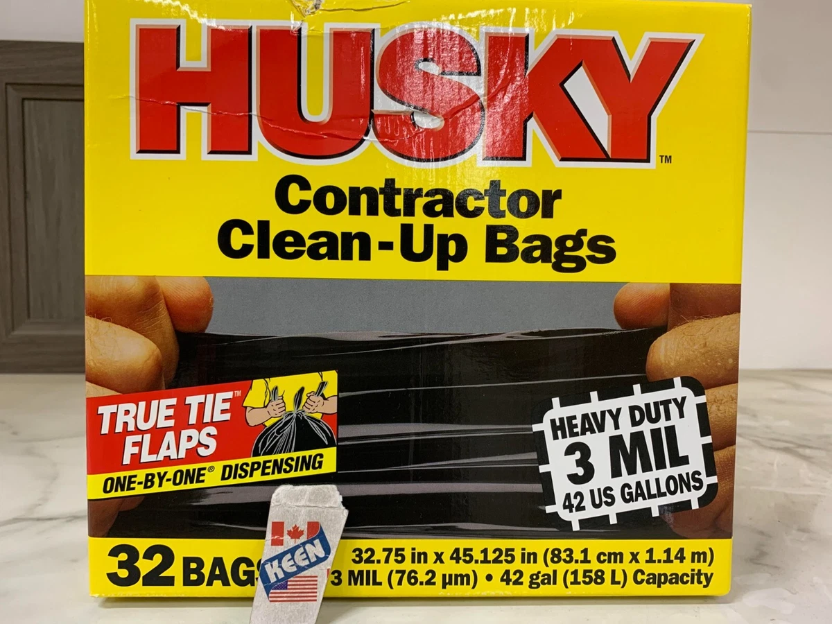 HUSKY CANADA Contractor Clean-Up Bags, 158 L Capacity (32-Count)