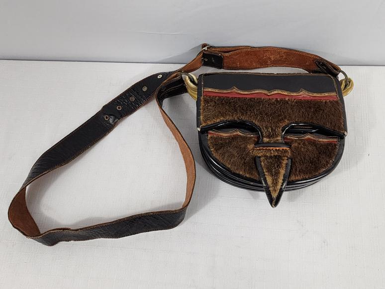 vintagecapribell ヴィンテージ　カプリベル Genuine Colombian Carriel Leather/Fur Satchel/Messenger Bag