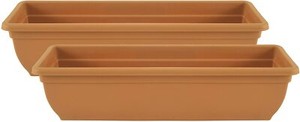 2 x 60cm Planter en plastique long pot de la plante de jardin extérieur boîte à fleurs d'herbe
