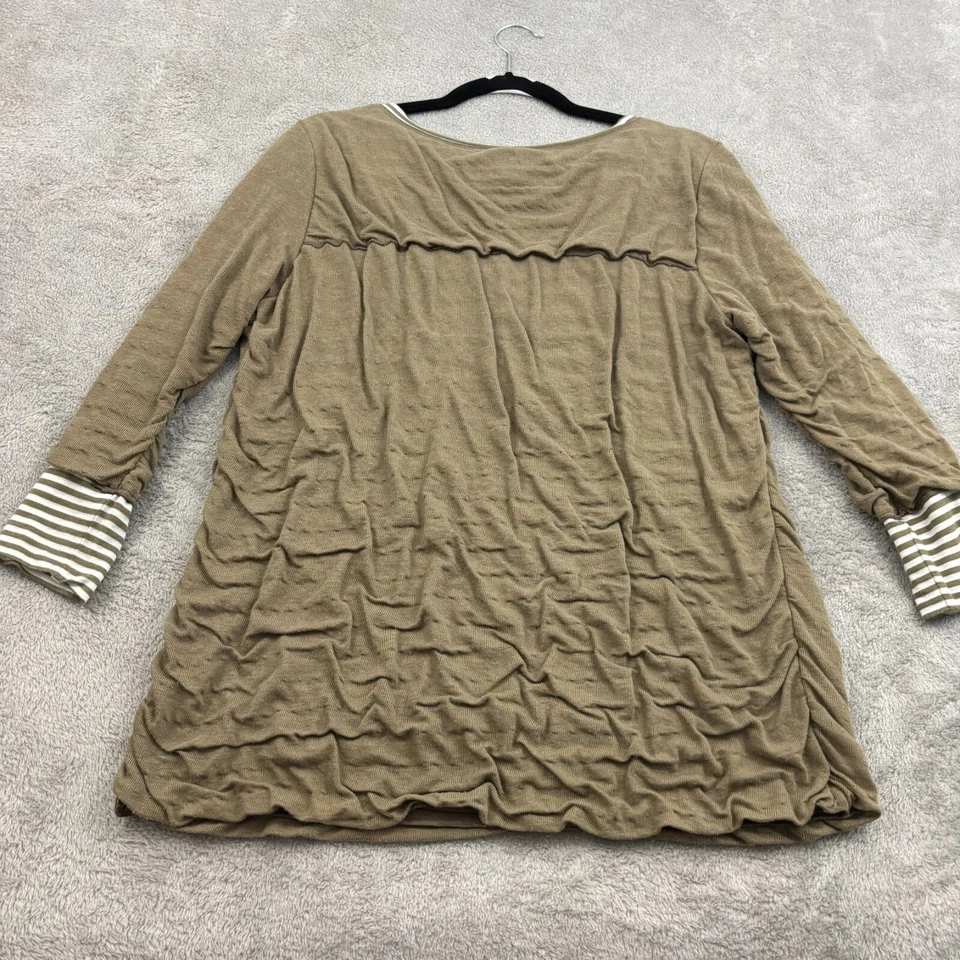 VTG NTCO Nomadic Traders Ruffle Sweater Womens XL Brown Goblincore Y2K Grunge - Image 2 of 4