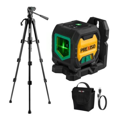 PREXISO Rechargeable Laser Level Self Leveling IP54 65Ft Green Cross Line Lasers