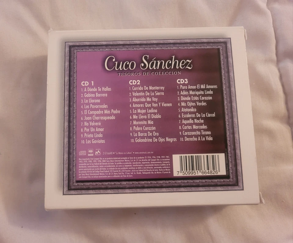 CUCO SANCHEZ - Tesoros De Colecction BOX SET CD 3 Cds Mexican Music Corridos Foto 2 de 4